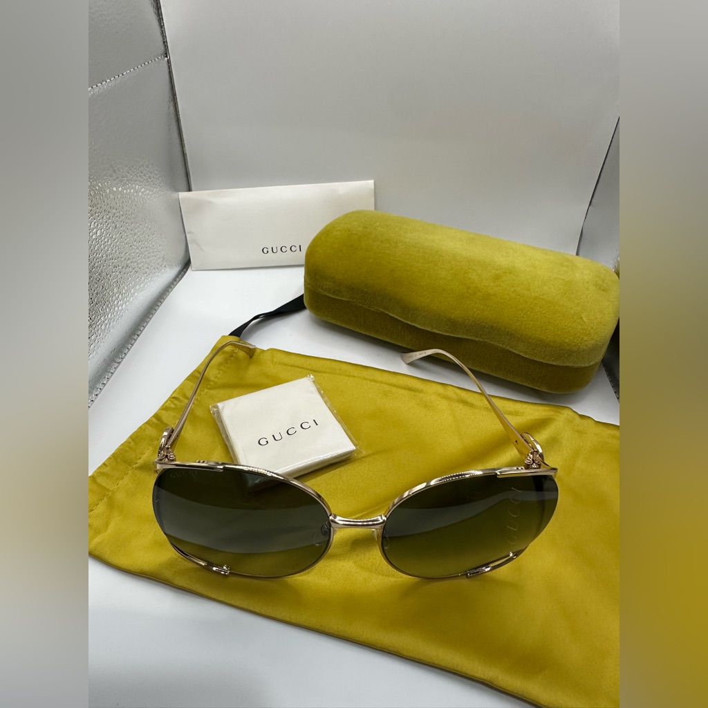 Authentic Gucci Gold Sunglasses For Women
